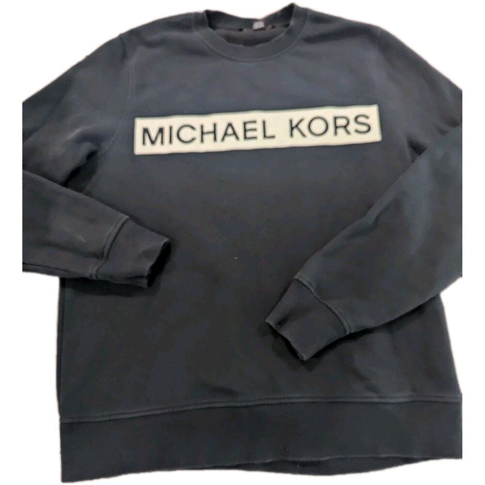 Michael Kors Men's Cotton Blend Crewneck Sweatshirt MK Logo Large